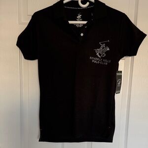 Beverly Hills Polo Club Black Women's Short Sleeve Polo